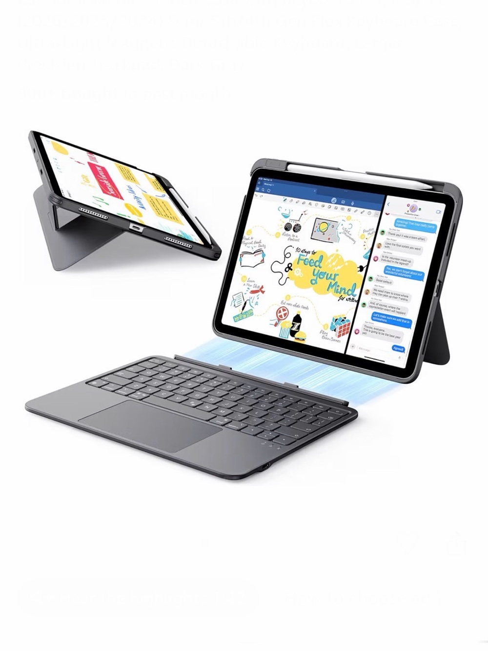Gen Flex Ultra-Light thin Magnetic🧲Detachable Keyboard Case for iPad📱